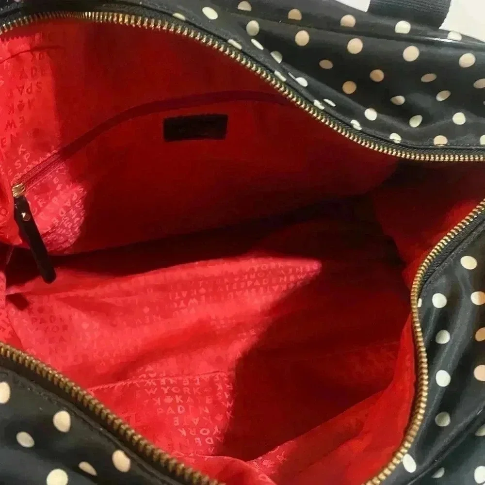 Kate spade polkadot nylon satchel handbag
